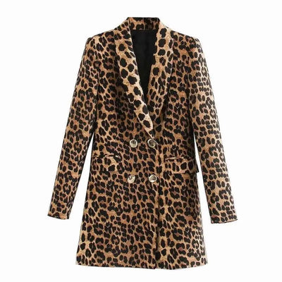 Manteau léopard femme coupe blazer.