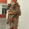 Manteau femme léopard fausse fourrure.