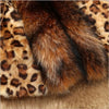 Manteau mi long léopard imitation fourrure.