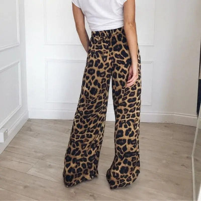 Dos pantalon flare léopard.