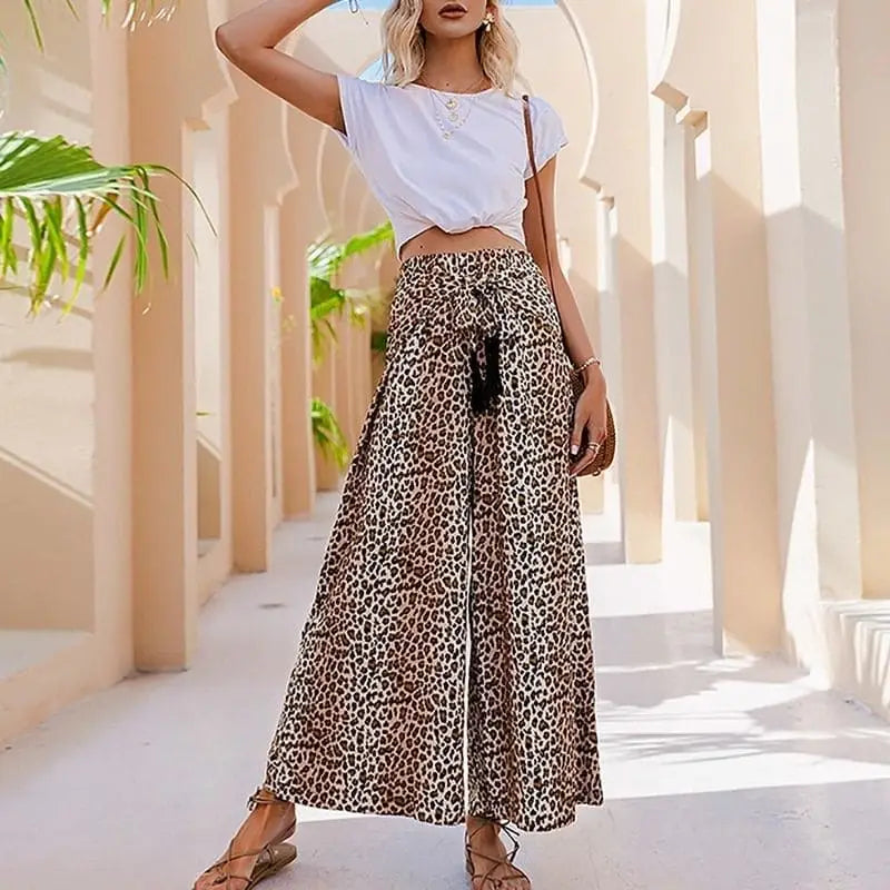 pantalon léopard fluide