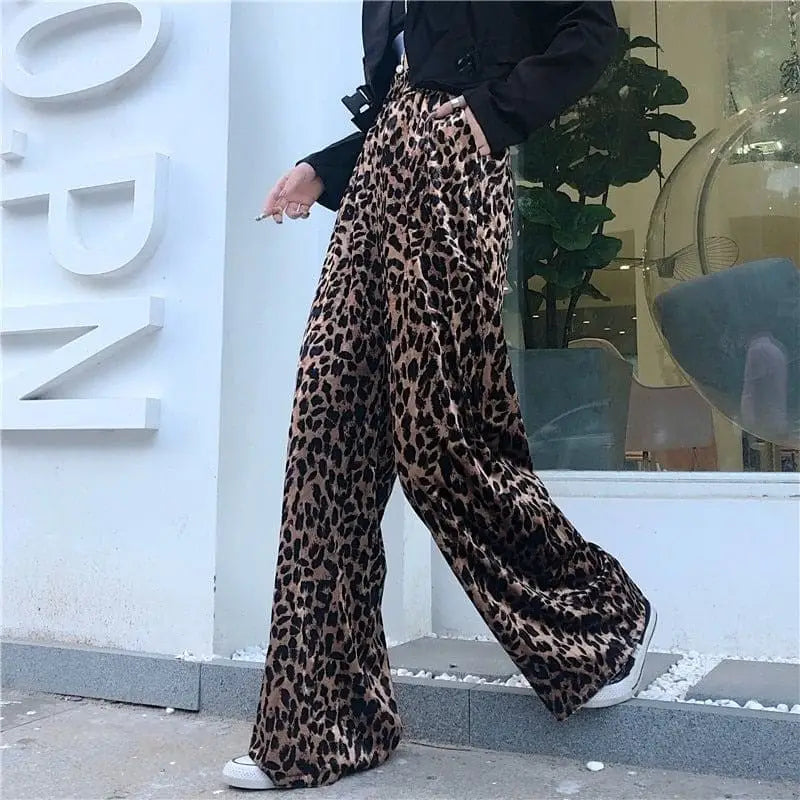 Pantalon large léopard.