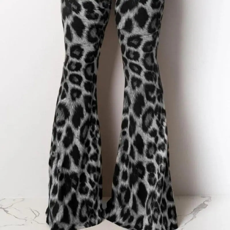 Pantalon léopard pattes d'éléphant.