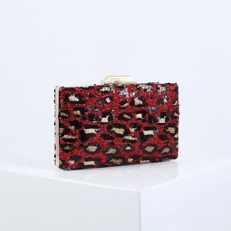 Pochette L opard Minaudi re Carr e Rouge My L opard