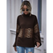 Pull Chocolat à Motif Léopard