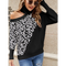 Pull Col Haut Léopard Noir