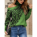 Green Leopard High Neck Sweater  - Vignette | My Léopard