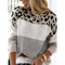 Pull Femme Imprimé Gris Léopard