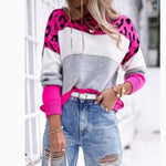 Women's Hot Pink Leopard Print Sweater  - Vignette | My Léopard