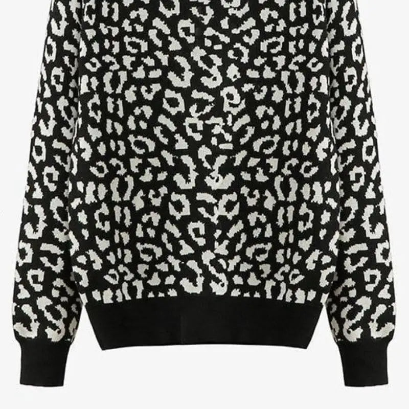 Pull léopard noir femme.