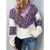 Pull Imprimé Léopard Violet et Blanc