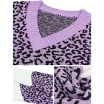 Purple and White Leopard Print Sweater  - Vignette | My Léopard