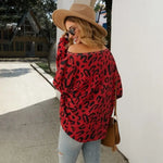 Pull Léopard Col Bardot Rouge - Vignette | My Léopard