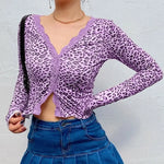 Purple Lace Leopard Sweater - Vignette | My Léopard