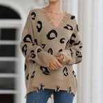 Women's Winter Beige Leopard Sweater - Vignette | My Léopard