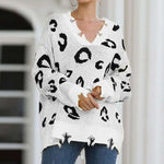 Women's Winter White Leopard Sweater - Vignette | My Léopard