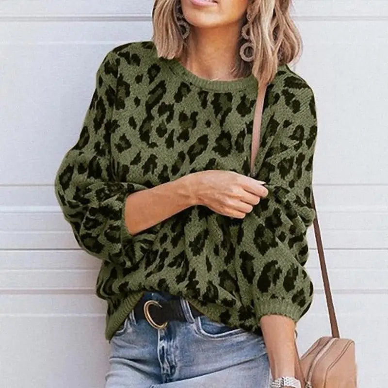 Pull à col montant et imprimé animalier