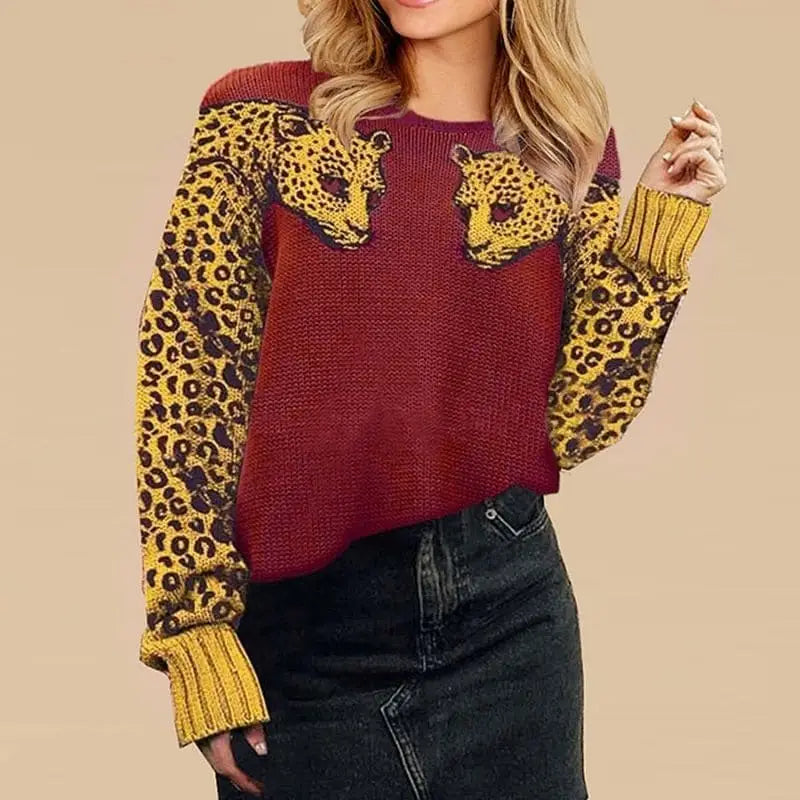 Pull léopard femme sauvage.