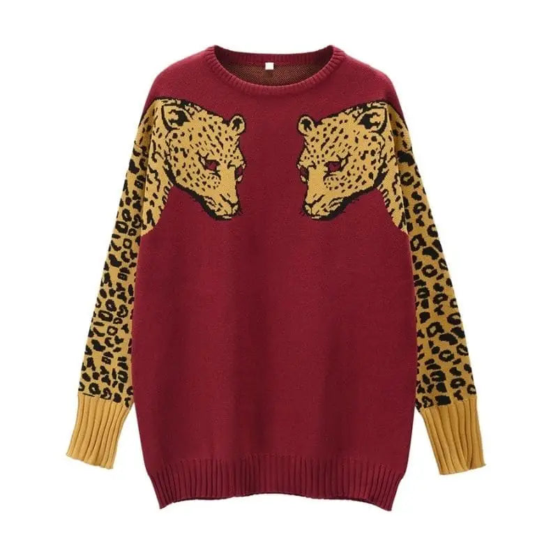 Pull léopard femme.