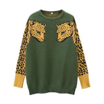Women's Wild Green Leopard Sweater - Vignette | My Léopard