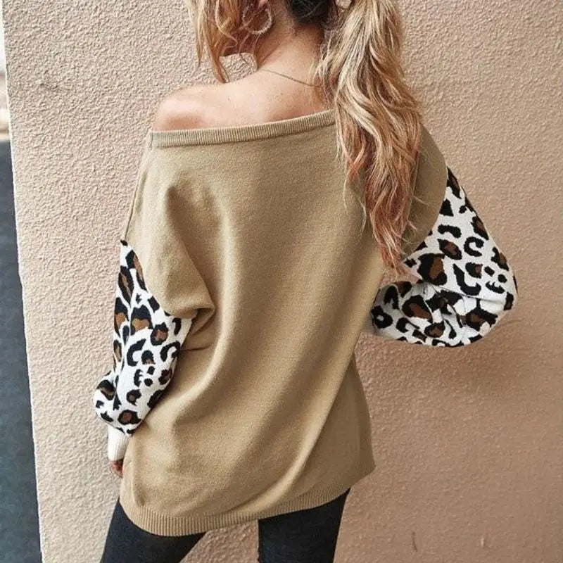 Dos pull beige léopard.