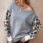 Gray Long Sleeve Leopard Sweater - Vignette | My Léopard
