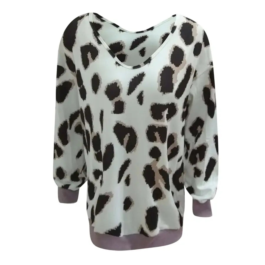 Pull Motif Léopard Blanc