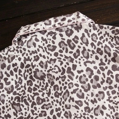 pyjama chemise gris léopard.