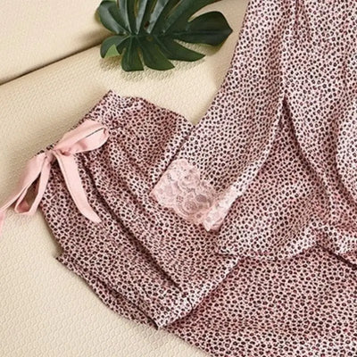 pyjama dentelle léopard rose.