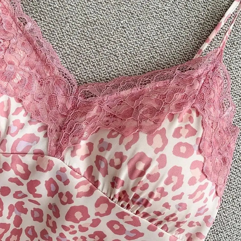 pyjama léopard sexy rose.