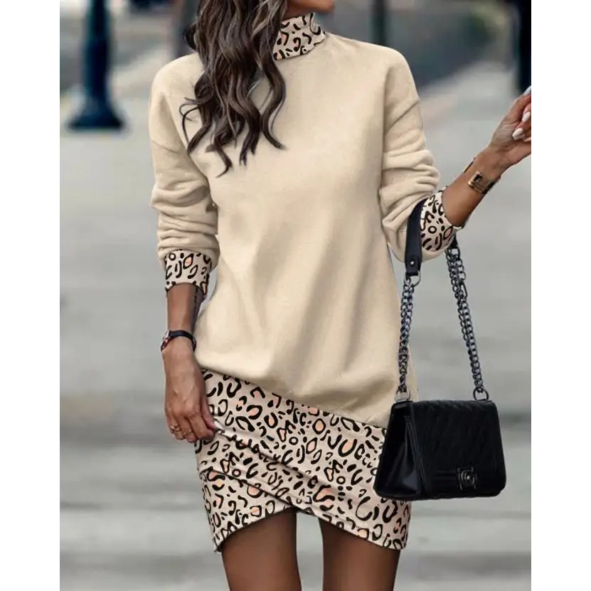 Robe Élégante à Imprimé Léopard