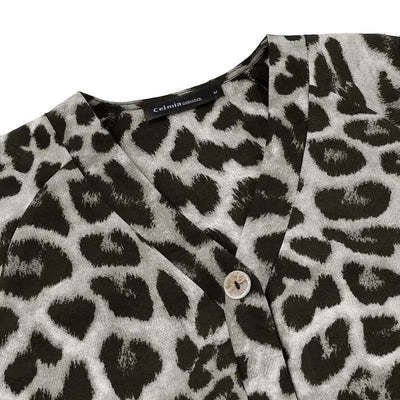 robe imprimée léopard grise.