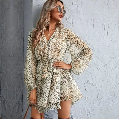 robe léopard bohémienne