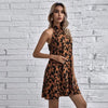 robe classique léopard marron