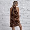 robe léopard marron