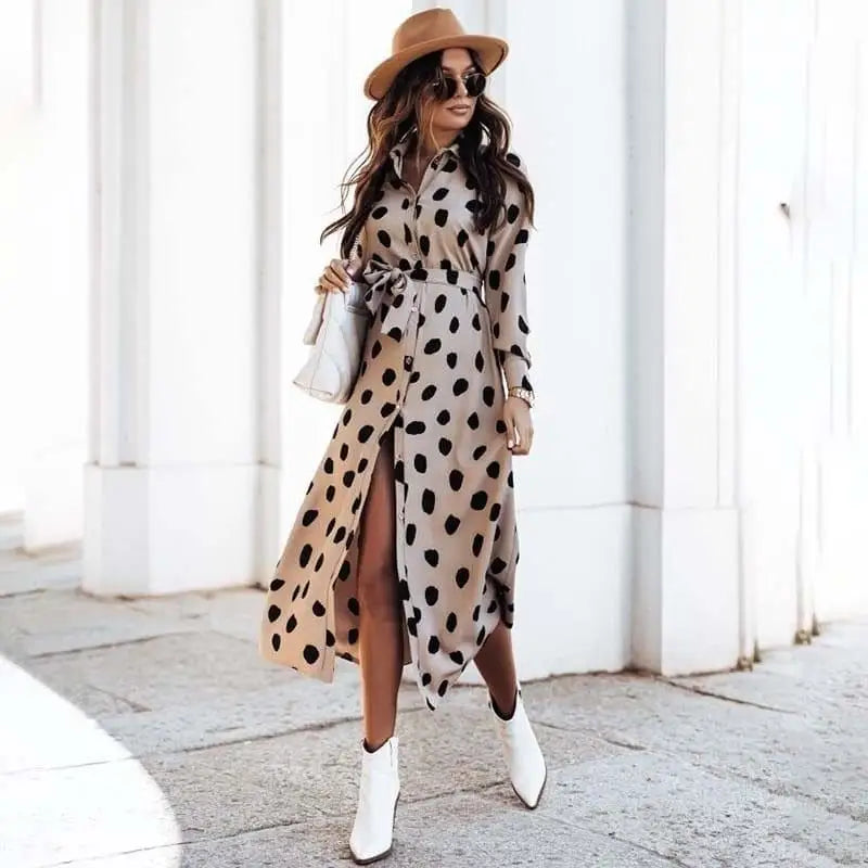 robe longue imprimée léopard