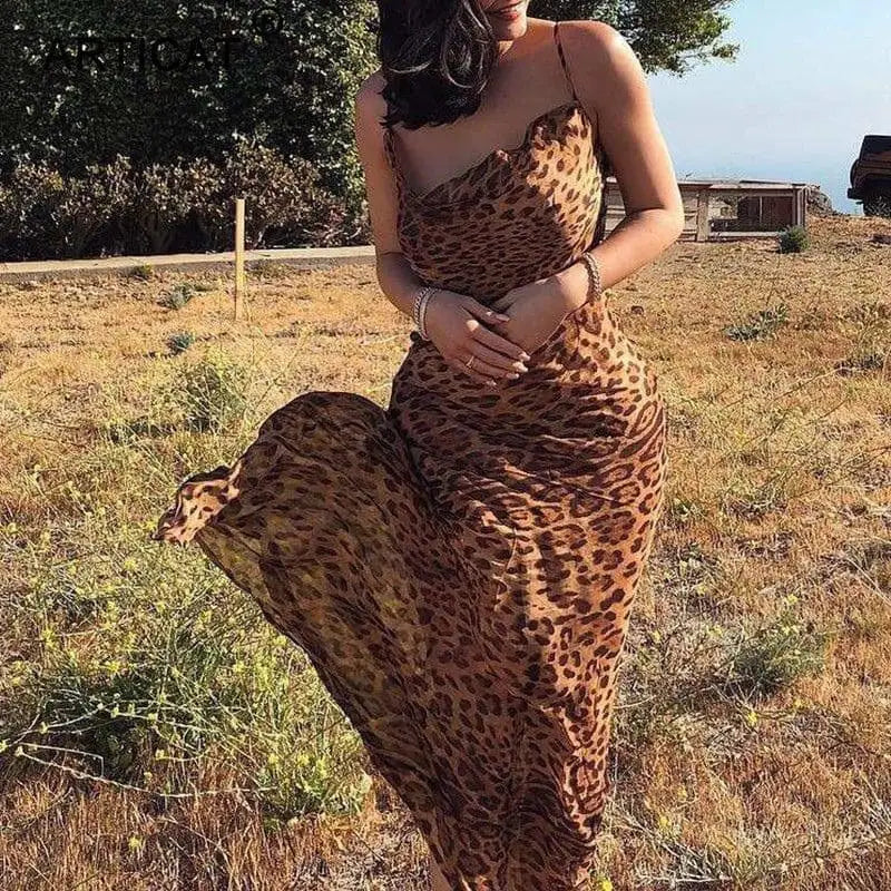 Robe Longue léopard sexy.