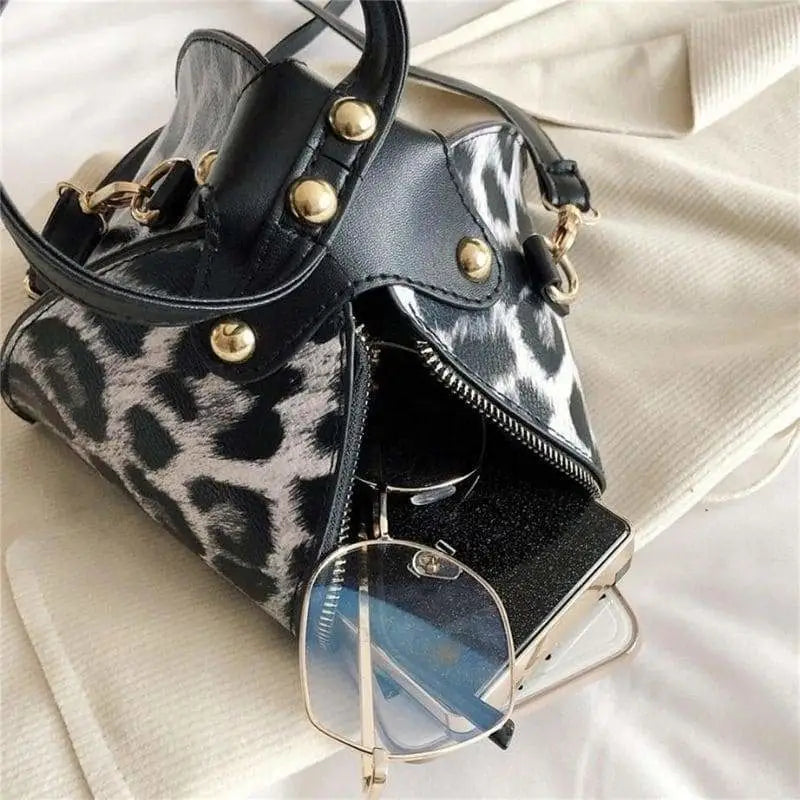 Sac sales bourse leopard