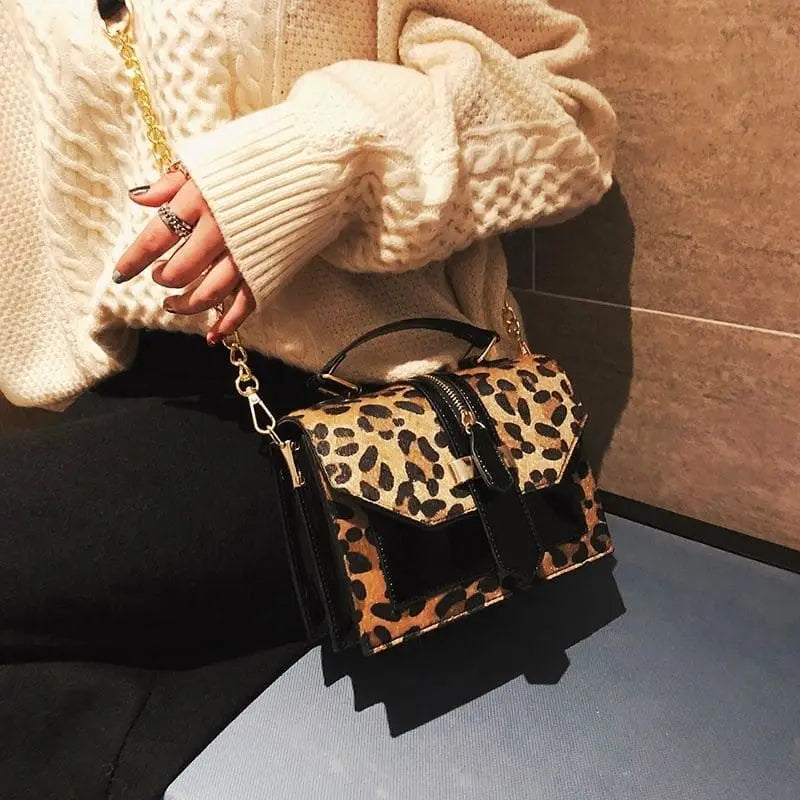 Sac noir et leopard best sale