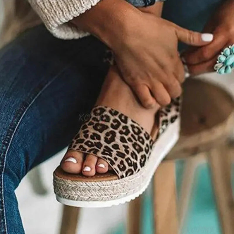 Chaussure compensée leopard best sale