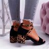 sandales à talons léopard