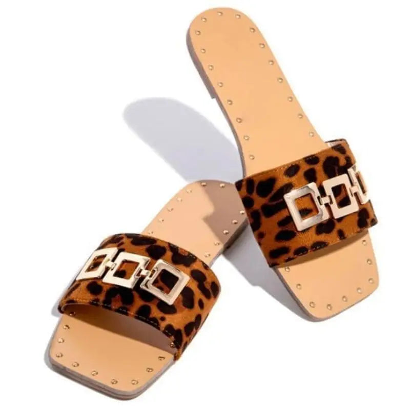 Sandales léopard femme