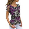 Sexy Leopard Print T Shirts Summer Women Short Sleeve Casual