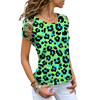Sexy Leopard Print T Shirts Summer Women Short Sleeve Casual