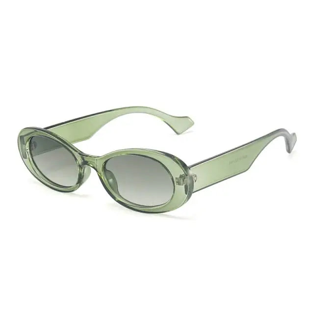SO&EI Ins Popular Fashion Small Oval Sunglasses Women