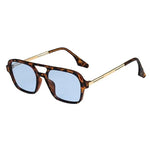 SO&amp;EI Retro Double Bridges Women Sunglasses Fashion Pink Gradient Eyewear Trending Hollow Leopard Blue Sun Glasses Men Shades - Vignette | My Léopard