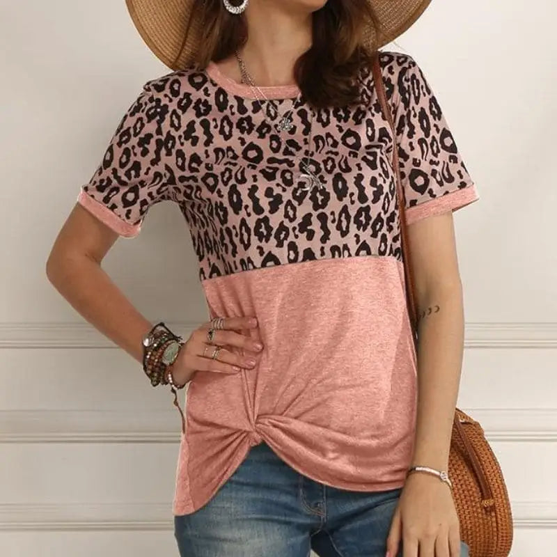 T shirt tendance léopard rose.