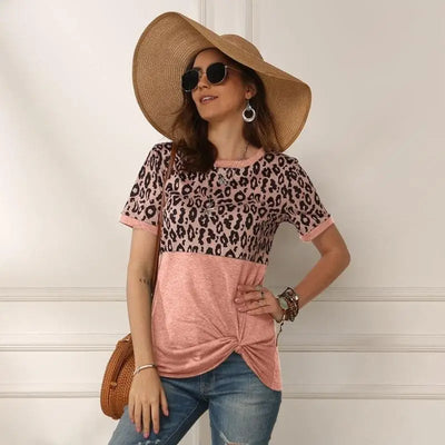 T shirt tendance léopard rose.