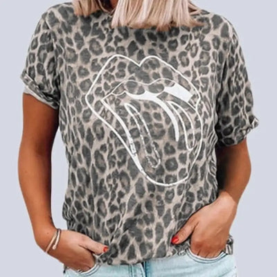 T shirt imprimé léopard femme.