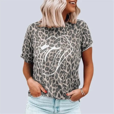T shirt imprimé léopard.